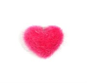 Cabochon "hjerte" med plys. 16 mm. Pink.